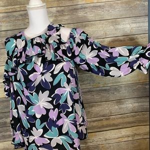 Nine West Cold‎ Shoulder Top floral design